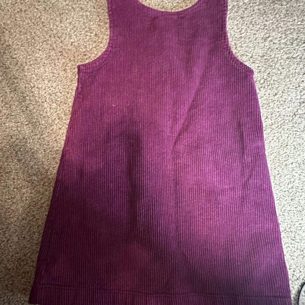 Gap Kids Girls Jumper SZ 4T 4 years PLUM CORDUROY front buttons & pockets